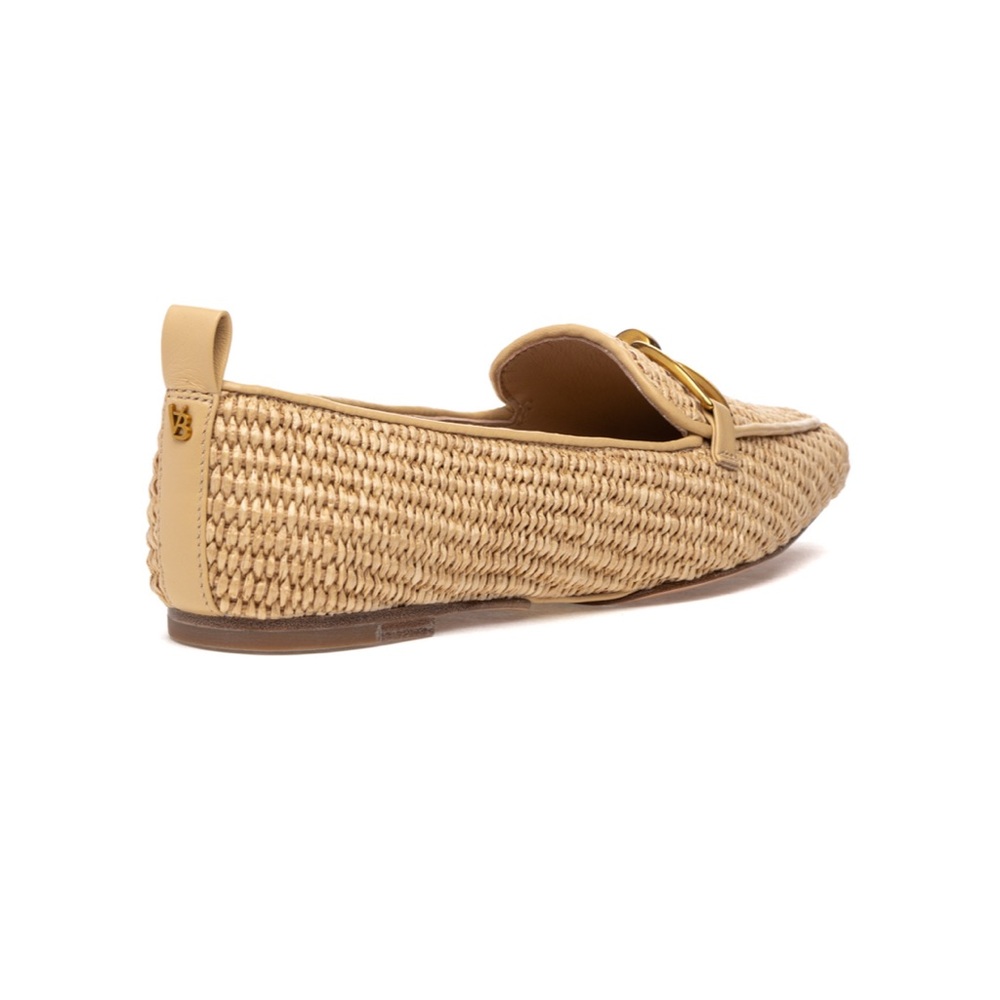 Veronica Beard Champlain Loafer in Ecru Woven Flats with Gold Detail Size : 8.5 - Picture 10 of 11